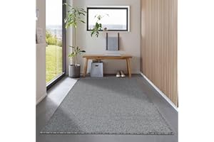 ‎CARPETSALE24 Carpetsale24 Dichter Kurzflor Teppich Wohnzimmer Grau 160 x 230 cm Modern Einfarbig Design - Flauschiger Teppich Schlafzimmer Extra Weich und Pflegeleicht - Waschbarer Teppiche für Küche Kinderzimmer