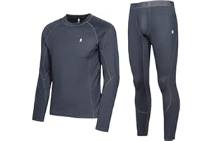 Little Donkey Andy Męski cienki zestaw bielizny termicznej Performance warstwa bazowa odprowadzająca wilgoć aktywne długie spodnie top i dół z rozporkiem