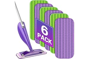 PAPCLEAN Reusable Refill Pads for Flash Powermop, 6 Pack Flash Power Mop Pads Microfibre PowerMop Pads Replacement Heavy Duty Wet Cloths Washable Power Mop Refills Wipes for Wet Dry Multi-Surface Cleaning
