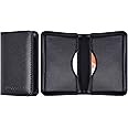 wisdompro Business Card Holder Double Sided PU Leather Business Card Holder with Magnetic Closure for Men and Women Ultra Slim