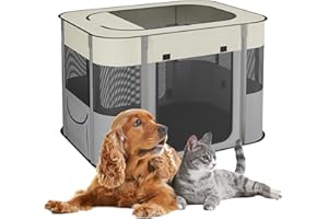 ‎RELAXDAYS Relaxdays wybieg dla szczeniaków, składany, (wys. x szer. x gł.): 55 x 82 x 60 cm, do użytku wewnątrz i na zewnątrz, przenośny kojec dla psów, tkanina Oxford, wielokolorowy, L