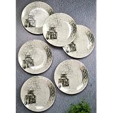 6 Porcelain Mesopotamian Serving Plate 23 Cm - Sweet Cake Presentation