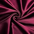 VACVELT Charmeuse Satin Fabric by The Yard, 60 Inch Wide Burgundy Satin Fabric Shiny & Soft Cloth Fabric, Silky Satin Fabric for Bridal Dress, Wedding Decorations, Crafts, Sewing, Draping (5 Yards)