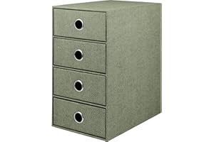 ‎RÖSSLER PAPIER Rössler SOHO 4er Schubladenbox aus Papier | Büro Organizer Schreibtisch | Schubladen Organizer Büro Zubehör & Bürobedarf | Schreibtisch Organizer Box | 18 x 25 x 32 cm | 1 Stück | Farbe: Grün | Salbei