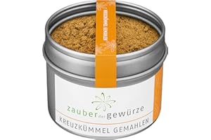 ‎ZAUBER DER GEWÜRZE Zauber der Gewürze Kreuzkümmel gemahlen - Cumin-Pulver für die indische, arabische und nordafrikanische Küche, Kreuzkümmelpulver in Top-Qualität und wiederverschließbarer Aroma-Dose, 50 g