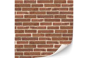 TEXTURKONTOR 3 Blatt selbstklebende Ziegelmauer Wandverkleidung für Puppenhäuser Maßstab 1:12 (Glasiert Rot)