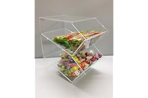 Astroplastic Espositore Contenitore Trasparente in plexiglass da banco Porta Caramelle, goleador, Snack, gomme, etc. (2 Piani)