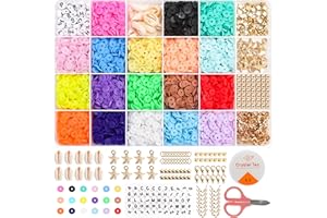 UUEMB Bracelet Making kit, 5000Pcs Clay Beads for Jewellery and Making, Polymer Beads, Alphabet Shells, Metal Adults Necklace Craft Kits Jewelry