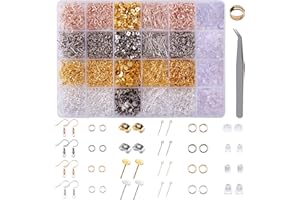 BQTQ 3600 Pièces Kit de Fabrication de Boucles d'oreilles Accessoires de Bijoux DIY Kit Fabrication de Bijoux Convient aux Débutants d'Oreilles Bijoux Faits à la Main