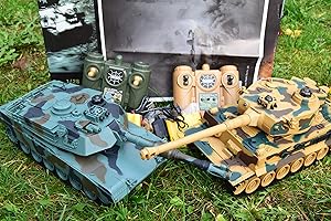 Sammar Gifts 2.4GHZ LARGE INTERACTIVE BATTLE TWIN TANK RC RADIO REMOTE CONTROL M1A2 Vs Tiger-I