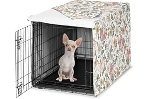 Sweet Jojo Designs 24in. Small Dog Crate Cover (Boho Vintage Floral) for Girls Pet Cage, Kennel Covers (Bohemian, Shabby Chic, Rose, Flower, Elegant, Wildflower, Farmhouse, Blush Pink, Yellow, Green)