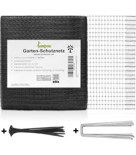 Garten-Schutznetz 5 Mm Maschenweite – 4x10 M Schutz Vor Hagel, Vögeln Und Eichhörnchen Für Gemüse & Obst