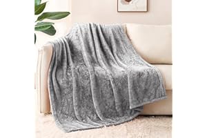 Whale Flotilla Manta Mullida de Sofá, Cálida Manta de Forro Polar para Cama, Muy Suave y Acogedora, 130 x 170 cm, Gris