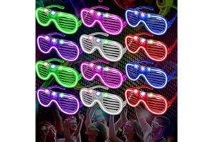 lumous rola Neon Glasses Party Led Light Up Glasses Glow in the Dark Kids shutter Shades Glasses Flashing sunglasses for Adults Rave Party Set.