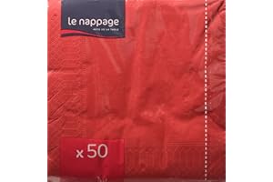 LE NAPPAGE 50 Servietten, aus Watte, 33 x 33 cm, 2-lagig, FSC Rot, Zellulose, 33 x 33 cm