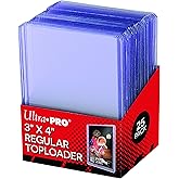 Ultra Pro 3" X 4" Clear Regular Collector 25ct Top Loaders for Cards Baseball Card Protectors Hard Plastic Hard Card Sleeves