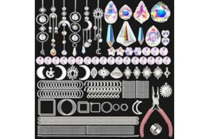 JYNTERPLAY 370 Stück Sonnenfänger Bastelset Kristall DIY Lichtfänger Regenbogen Anhänger Kristalle zum Aufhängen Windspiel für Fenster Garten Party Hochzeit Zuhause Büro Dekor