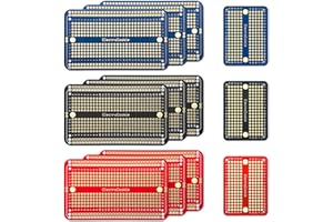 ElectroCookie Solderable Breadboard PCB Board for Electronics Projects Compatible for DIY Arduino Soldering Projects, Gold-Plated (9 Pack + 3 Mini, Multicolor Pack)