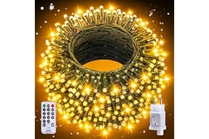Auriostar Luci Natale Esterno, 30m 300LED Luci Albero di Natale Impermeabile IP44, 8 Modalità Catena Luminosa con Telecomando per Interno/Esterno Decorative Natalizie Albero di Natale Nozze Compleanno