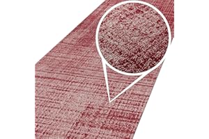 ANRO Teppich Läufer Wohnzimmer Flur Schlafzimmer Küche Küchenläufer Küchenteppich rutschfest Meterware Anton Rot 100 x 220cm Neuheit