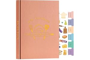 Lanpn B5 pusty dziennik z książkami z przepisami na 70 przepisów, skórzany pokrowiec, wodoodporny, pusty notatnik do pisania własnymi przepisami, książka kucharska z naklejkami, aby uporządkować