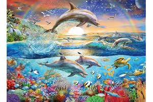 Ravensburger 12895-300 bitar XXL Barnpussel från 9 år - perfekt ålderspassning - Delfinparadis - en rolig aktivitet för famil