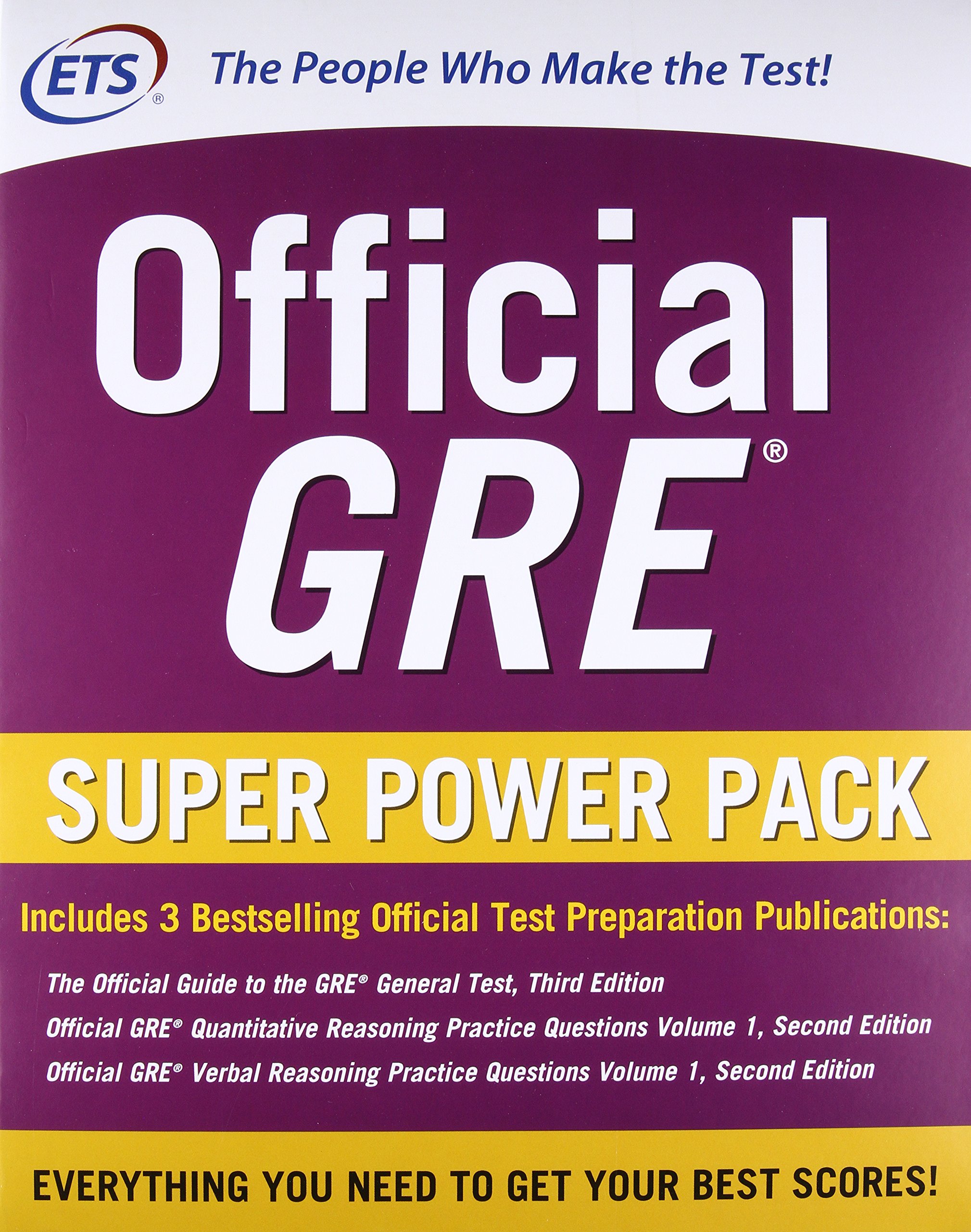 Official GRE super power pack: The official guide to GRE. General test-Official GRE quantitative reasoning. Practice questions-Official GRE verbal ... questions
