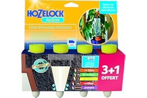 HOZELOCK - Système d'Arrosage Goutte-à-Goutte Autonome Aquasolo - Taille L (x4) : Arrosage d'Absence, Idéal pour Plante en Pot, Jardinière, Fleurs et Potager, Cône Jaune en Céramique [2718 3465]