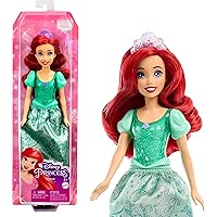 Mattel Disney Princess - Ariel bambola con capi e accessori scintillanti ispirati al film, giocattolo per bambini, 3+ Anni, H