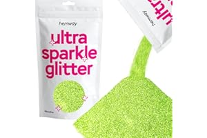 Hemway (Olive) MICROFINE haut de gamme Multi Purpose Glitter 1/256 .004 100 microns 0.1mm poussière/poudre 100g Couleurs uniques pour une utilisation avec de l'artisanat Verre à vin Art Décoration