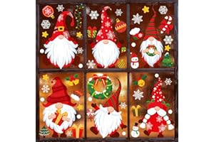 Fensterbilder Weihnachten Selbstklebend,Rainllon Weihnachten Fensterbilder,Weihnachts Fensterbilder Winter Deko Schneeflocken Weihnachtsmann Hirsch PVC Aufklebe Türen Wiederverwendbar
