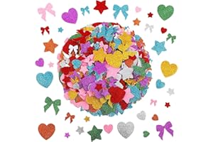 YOOSSO 360Pcs Star Foam Stickers, Glitter Craft Stickers Scrapbooking & Stamping Supplies Christmas Hallowfoam Stickerseen Foam Sticker for Children Crafts