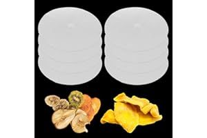 LETCDFER 8 Stück Large Size Runde Silikon Dehydrator Blätter, Antihaft-Dampfpads,Dehydrator Matten Obst-Dörrmatte,Silikon-Dampfpads, Wiederverwendbare KüChenbrot-Dampfpads, Netz Backmatte Für Obst Trockner