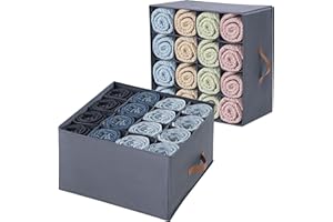 AINIYNM 2 Stück Schrank Organizer Kleiderschrank Aufbewahrungsbox für Kleidung 16 Zellen Schubladen Ordnungssystem aus Vliesstoff Aufbewahrung Boxen für Jeans, Hosen, Handtuch, Shirt, Pullover