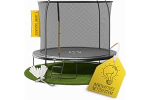 ‎FRIEDO PRODUCTS FRIEDO Trampolin Outdoor 305/366 cm (10/12ft) mit einklappbaren Stangen I Sicher & wetterfest I Nach EN71-14 Geprüft I Innenliegendes Netz, rostfrei & dick gepolstert