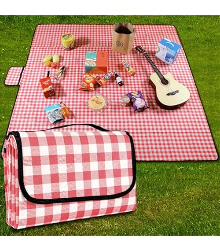 Tappetino Picnic Grande Coperta Spiaggia Impermeabile XWCHASA 210x200cm - Con Tasche E Picchetti Per Picnic Tappetino Picnic Antipioggia 200x210cm - Foto 2