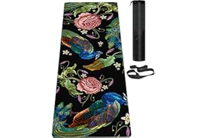 LaiEr Tapis de Yoga antidérapant respectueux de l'environnement avec Sangle de Transport, épais Tapis d'exercice et d'entraînement pour Yoga, Pilates et Fitness (183 cm x 61 cm x 6 mm)