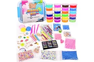 ToysButty 24 Schleim Set für Kinder in Aufbewahrungsbox, Fluffy, Butter, Cloud, Glow in Dark,Glitzer, Slime Charms, Über 100 Zubehör Schleim selber machen set Jungen Mädchen Alter 8 10 12 Spielzeug