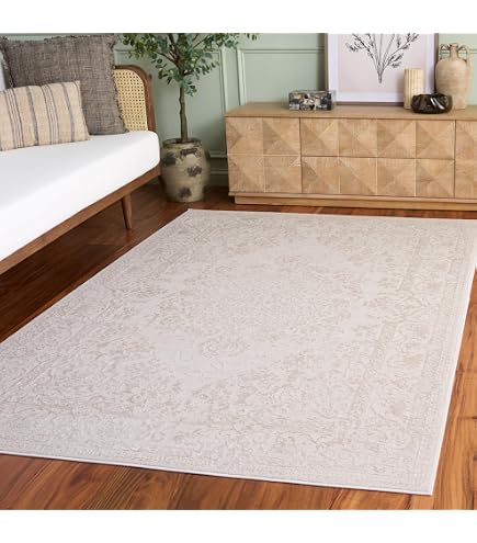 Safavieh Teppich „Adirondack“ 70x200 Cm – Elfenbein & Salbei, Orientalisches Used-Look | Fusselfrei, Fleckenabweisend & Ideal Für Wohnzimmer & Stark Frequentierte Bereiche