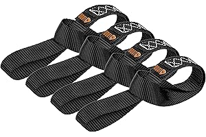 LODD- 4 Boucles Souples pour Sangles d'arrimage 38mm Largeur 35cm de Long pour Le Transport de Moto Quad Bateau sur remorque - Résistance 3500 kg