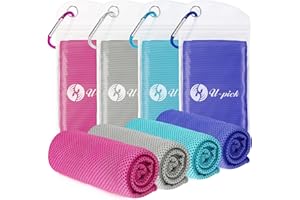 U-PICK Cooling Towel for Sports, Workout, Fitness, Gym, Yoga, Pilates, Travel, Camping & More,Chilly Towel for Instant Cooling Relief 100% Microfiber and Soft Breathable 40x12” (4pack Mix-5)
