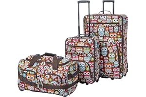 Rockland Vara Softside 3-teiliges Handgepäck-Set, Eule, Einheitsgröße, Vara Softside Gepäck-Set 3-teilig