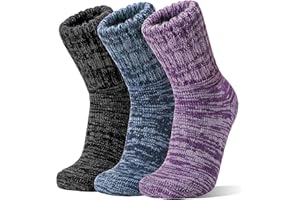 Sandsuced Merino Socken Warme Wolle Thermosocken Dicke Arbeitssocken Wollsocken Atmungsaktive Wintersocken für Damen Herren 3 Paar