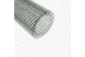 ANSIMIDA Chicken Wire Mesh Rabbit Animal Fence PVC Coated Garden Wire Mesh Netting Boundary Fencing - 60cm x 5m - 0.7mm Wire Diameter - for Netting Guard Barrier Block Rats Rodent