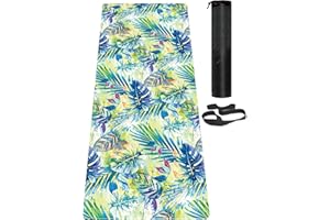 LaiEr Tapis de yoga antidérapant respectueux de l'environnement avec sangle de transport, épais tapis d'exercice et d'entraînement pour yoga, pilates et fitness (183 cm x 61 cm x 6 mm)