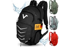 ‎VALKENTAL Valkental - Innovativer Rucksack mit perfekter Aufteilung (22L) Erweiterbares Volumen (Kein Schwitzen) Wanderrucksack, Trekkingrucksack, Fahrradrucksack & Outdoor Rucksack - Wasserfest & Reflektierend