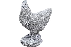 stoneandstyle Figura de piedra de gallina realista resistente a las heladas