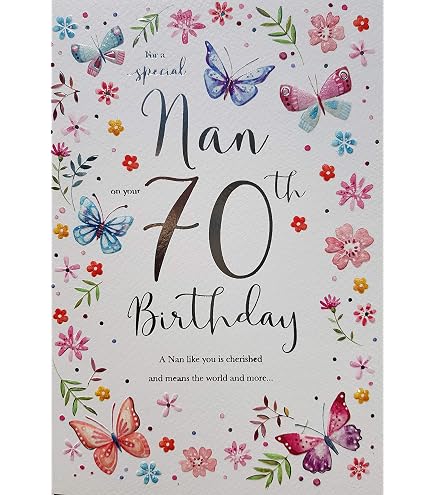 Old English Co. 70th Birthday Card For Women - 70th Birthday...