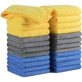 Polyte Multi-Purpose Microfiber Cleaning Towel 300 gsm, 16x16 in, 24 pcs | Lint-free, quick drying