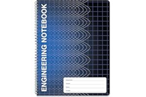BookFactory Computation Engineering Notebook - 100 Pages (9 1/4" X 11 3/4") - Scientific Grid Pages, Durable Translucent Cover, Wire-O Binding (COMP-100-CWG-A-(Engineering))